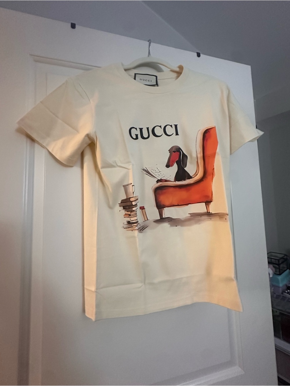 Source Unknown Cream Short-Sleeve Tee with Orange Chair Graphic
